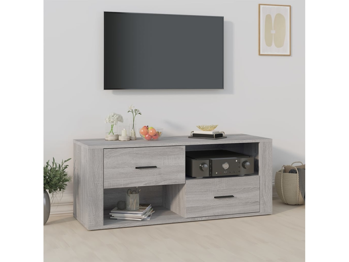 Mueble Tv 100 x 35 x 40 cm Base Madera Gris Sonoma-Derivatives
