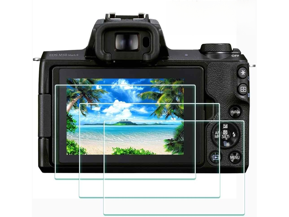 Protector de pantalla de cristal templado 9H para Canon EOS M50 Mark II para cámaras CUICH (paquete de 3)