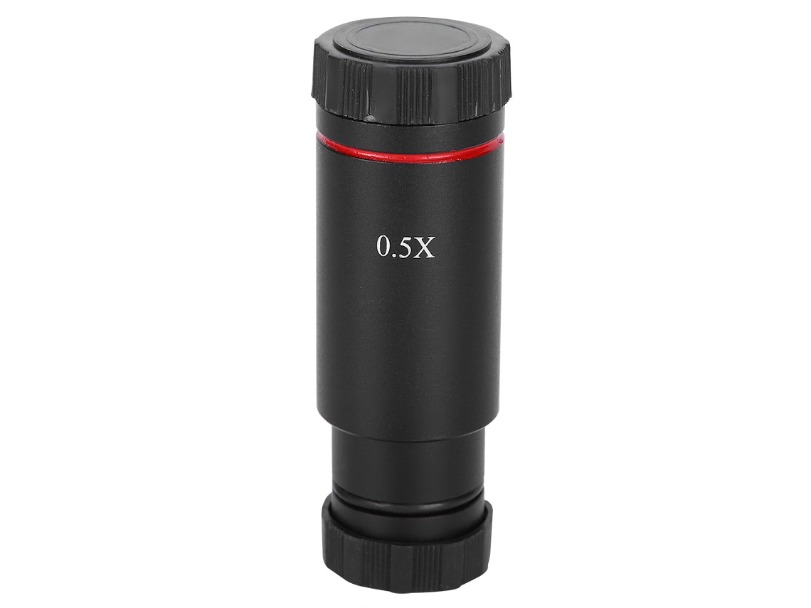 Lente adaptadora C Mount 0.5x para câmera, microscópio, acessório, vidro 25mm | S/MARCA