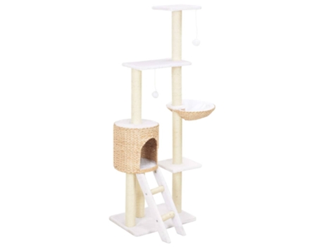 vidaXL Rascador para gatos de hierba marina con poste de sisal