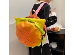 Mochila Con Diseño De Hamburguesa De Piel Sintética, Gran Capacidad, Para Adolescentes, Estudiantes Y Mujeres, Resistente Al Agua.