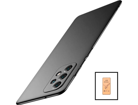 Kit Cristal Templado CeramicGlass Full Cover y Funda SlimShield Samsung Galaxy A52 5G PHONECARE Negro