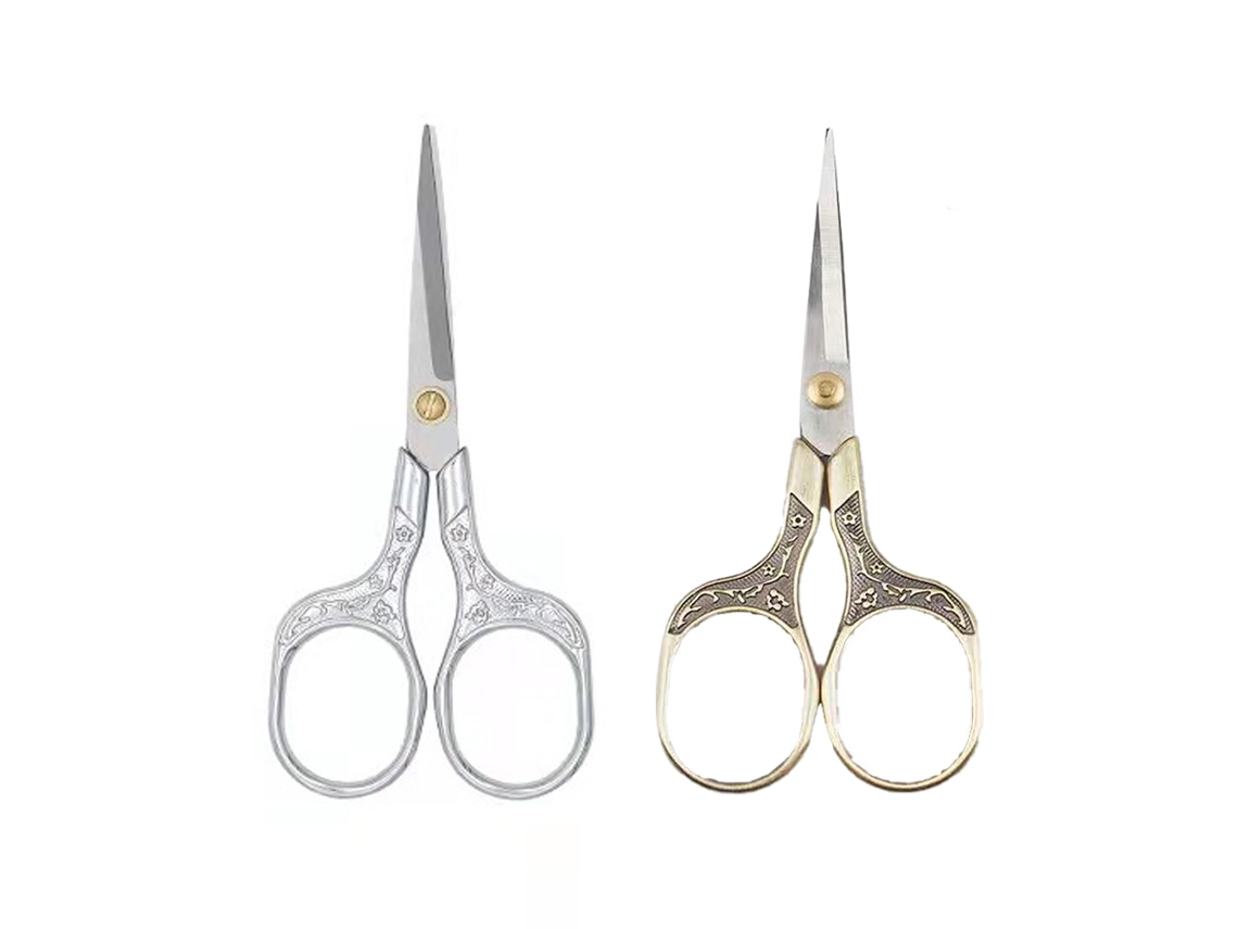 Tijeras de precisión Vintage pequeñas, 2 uds., para recortar el cabello, Barba, para bordado, manualidades y uso diario JEDBESETZT