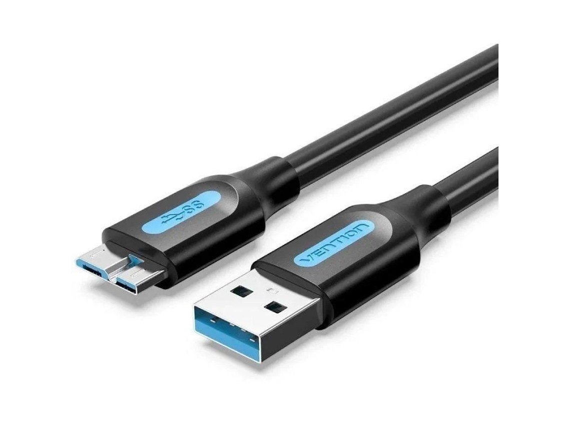 Cable Usb 3.0 VENTION Copbi/ Usb Macho Microusb Macho/ Hasta 10W/ 5Gbps/ 3M/ Negro