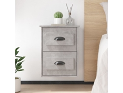 Mesitas de Noche Pared 2 Pzs 41,5X36X53 Cm Gris Cemento