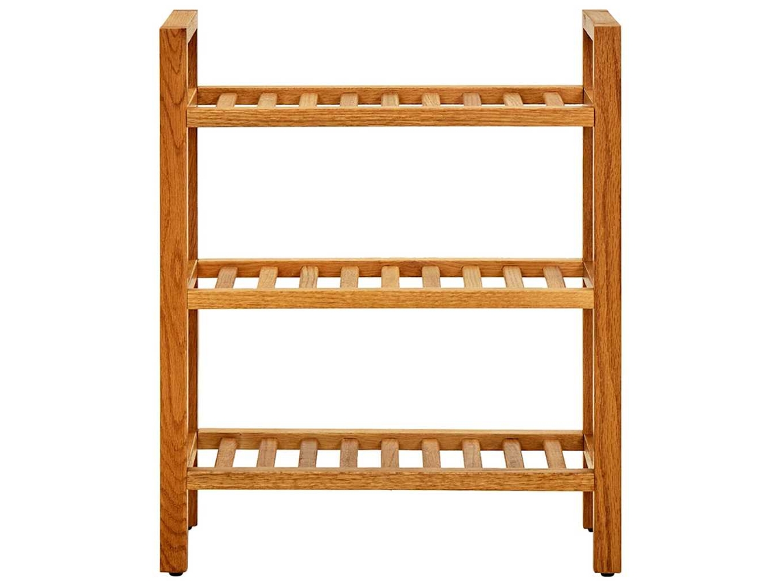 Zapatero | Armario Zapatero Con 3 Estantes Madera Maciza De Roble 50x27x60 Cm