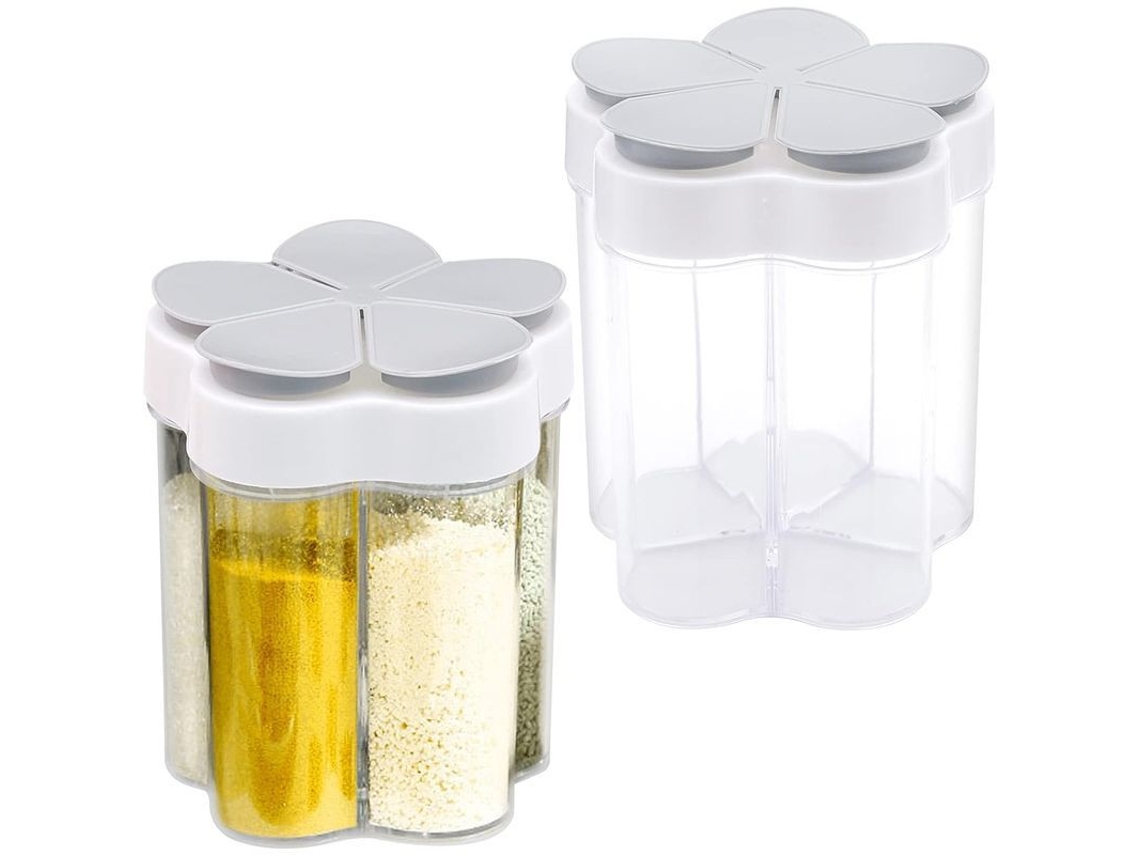 2 Frascos Pequeños Para Especias Con Tapa, Dispensador De Plástico Vacío, 5 En 1 Para Sal, Pimienta Y Para Cocinar En Viajes.