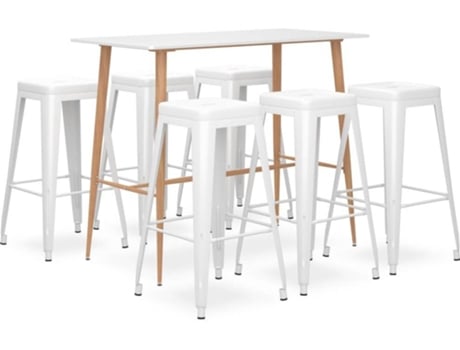 Conjunto 7 de muebles de bar de VIDAXL blanco