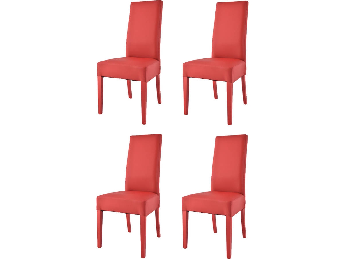 Conjunto de 4 Cadeiras T M C S Luisa (Vermelho - 99x46x55 cm - Madeira)