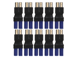 10 Adaptadores Ec5 A Traxxas Macho De Goma, Plástico Y Cobre Para Coche, Avión, Barco, Rc, Seguros Y Ligeros.