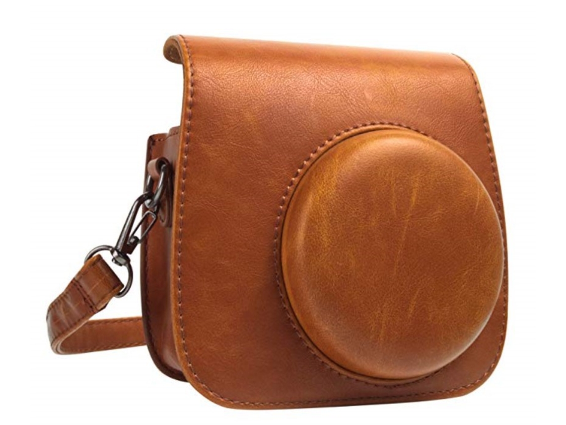 Estuche para cámara instantánea Fujifilm Instax Mini 12 / Mini 11 / Mini 9 / Mini 8, bolso de cuero retro con correa marrón para el hombro, Digitallab