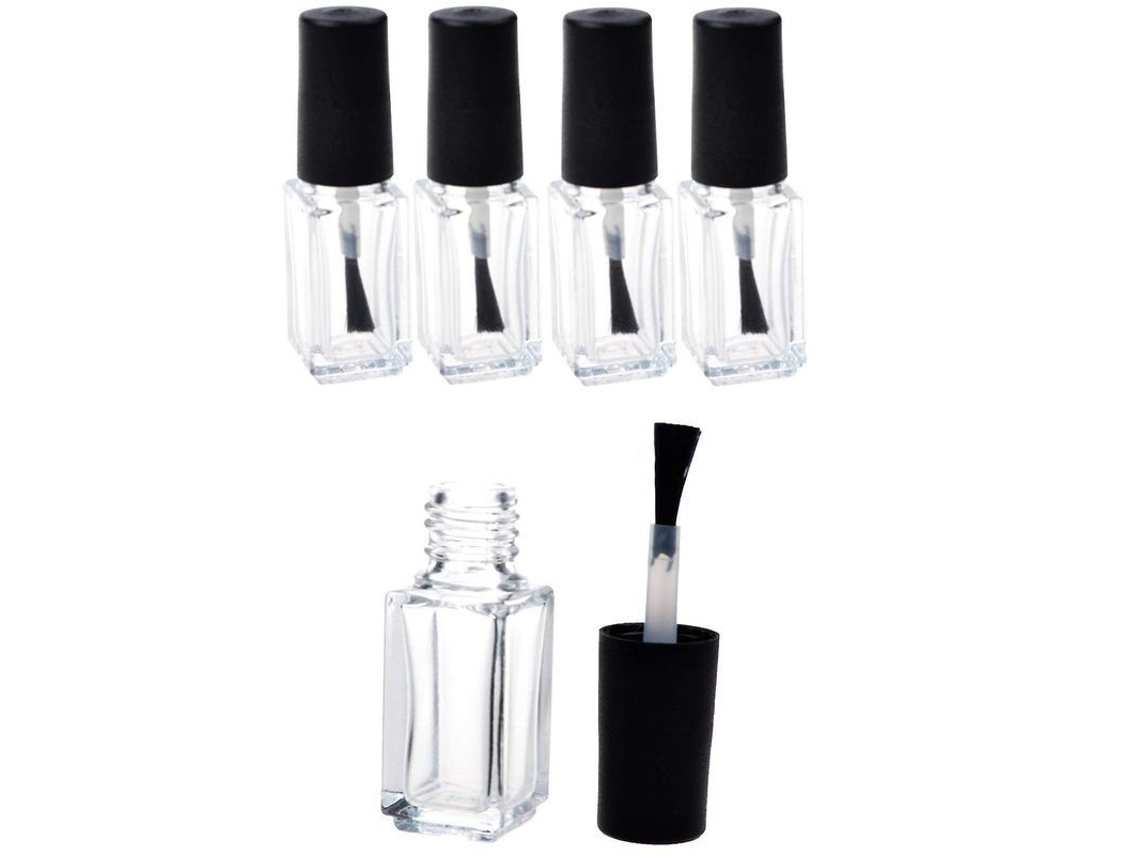 Frasco Vacío De Esmalte De Uñas Con Pincel (paquete De 5 De 5 Ml) Para Manualidades Y Viajes.