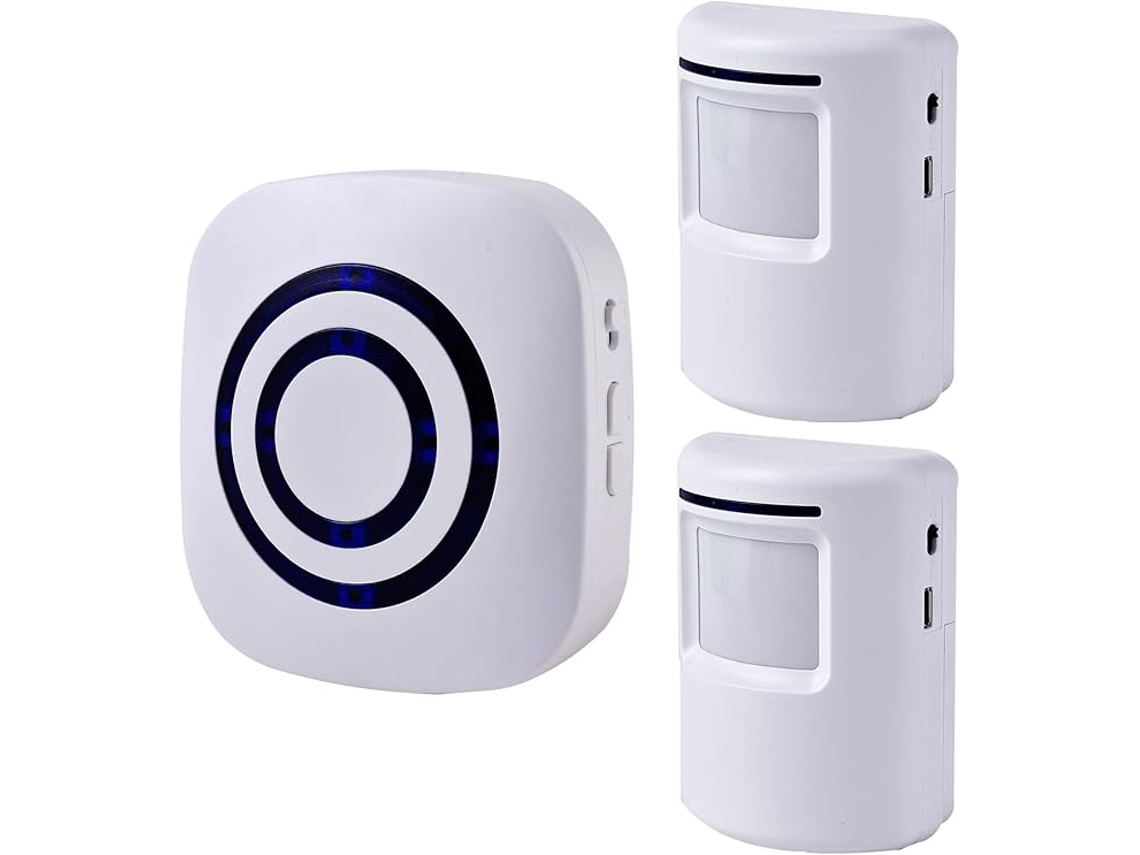 Sistema De Alarma De Seguridad Doméstica Con Timbre De Sensor Móvil Con 38 Tonos Diferentes (1 Receptor Y 2 Sensores).