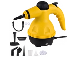 Limpiador a vapor portátil de 1000 W y 220 V con 8 herramientas y equipo de fijación y limpieza para azulejos, fregaderos, encimeras, asientos y coches (amarillo)*