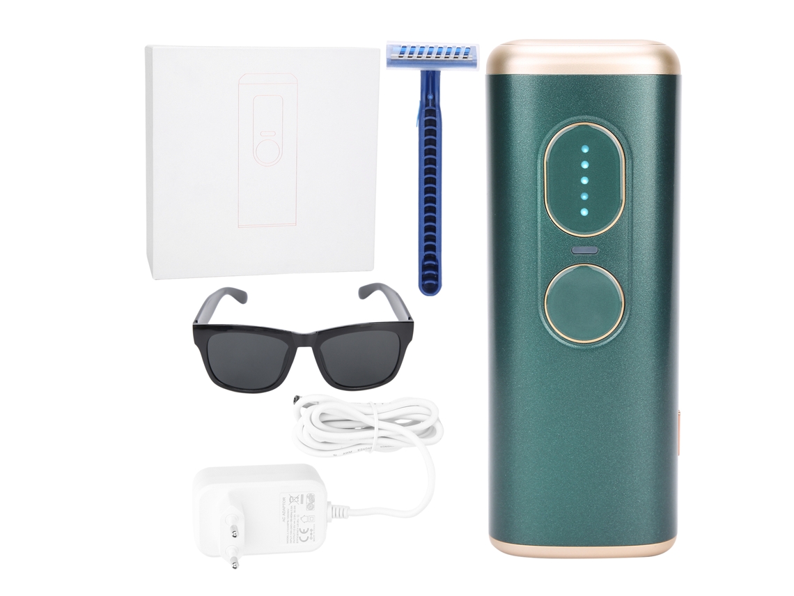 Sistema De Depilación Ipl Permanente Y Sin Dolor Epilador Para Cuerpo Entero 110-240v Verde Oscuro Plug Eu