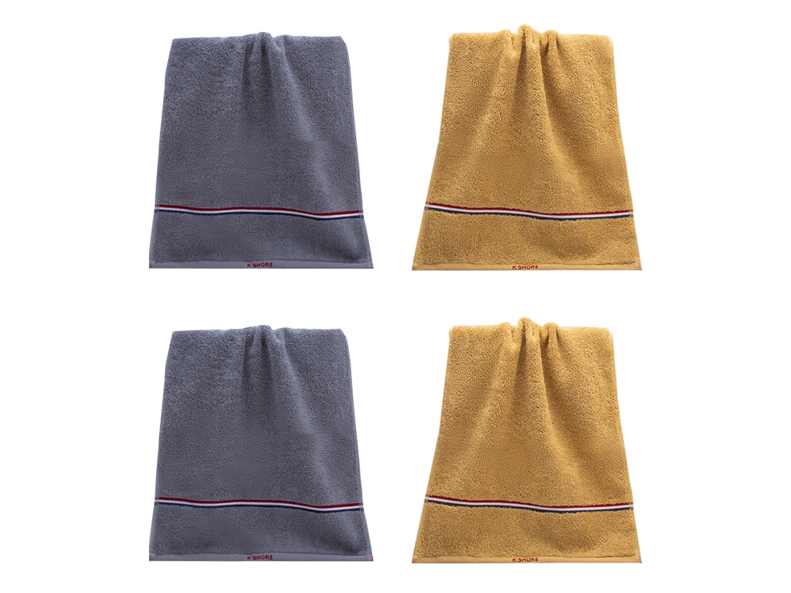Juego de Toallas Kofihety Mano Suaves Absorbentes Algodón Amarillo - 4pcs (35x25x8cm)