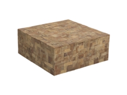 Mesa auxiliar BELIANI Gambo de Madera de teca Madera clara 80x80x33