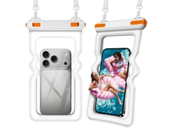 Funda impermeable para teléfono móvil con diseño de airbag ondulado, 1 unidad (blanco y naranja) Czhhmart
