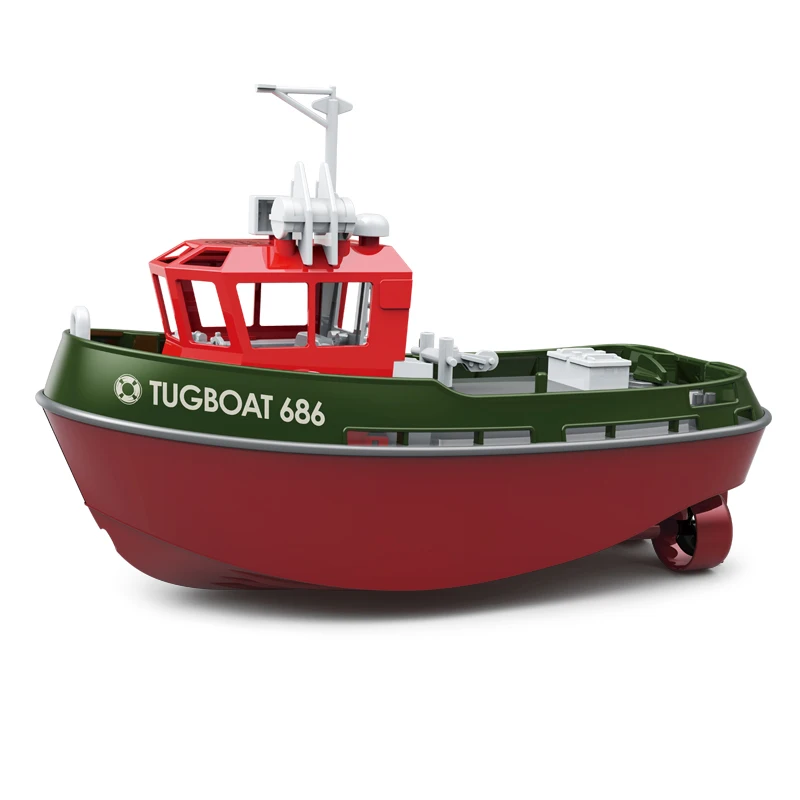 (verde) Barco De Control Remoto 686 2.4g Potente Motor Dual De Largo Alcance Remolcador De Control Remoto Electrónico Inalámbrico