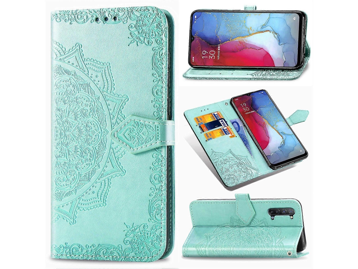 Funda De Piel Tipo Cartera Con Diseño De Mandala Para Oppo Find X2 Lite, Con Protección Magnética Antigolpes - Oro Rosa