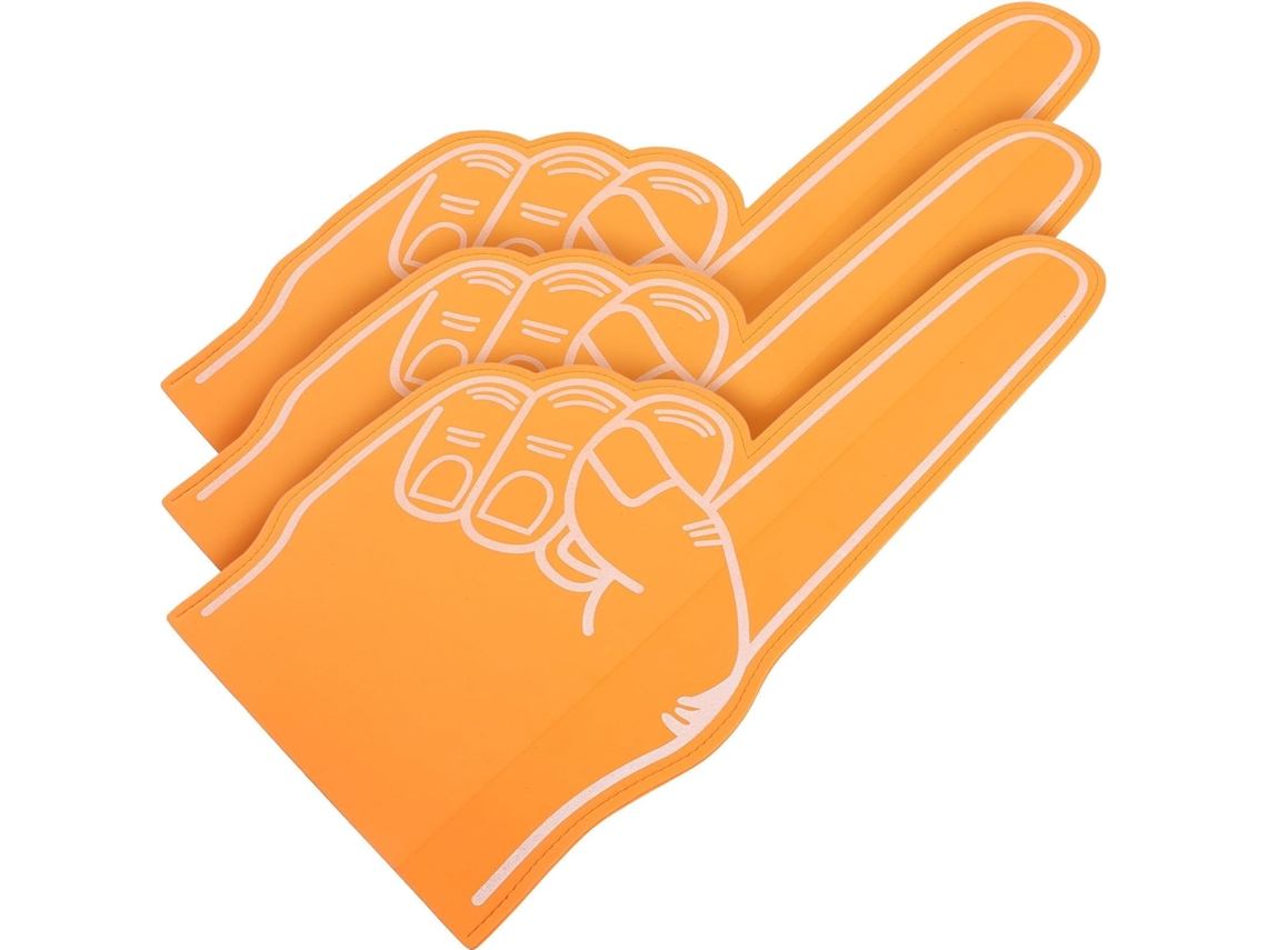 Juego de 3 dedos de espuma EVA naranja para animadoras