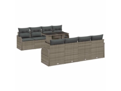 Maison Exclusive - Conjunto De Sofá De Jardín Con Cojín 9 Pcs Gris Poliratán