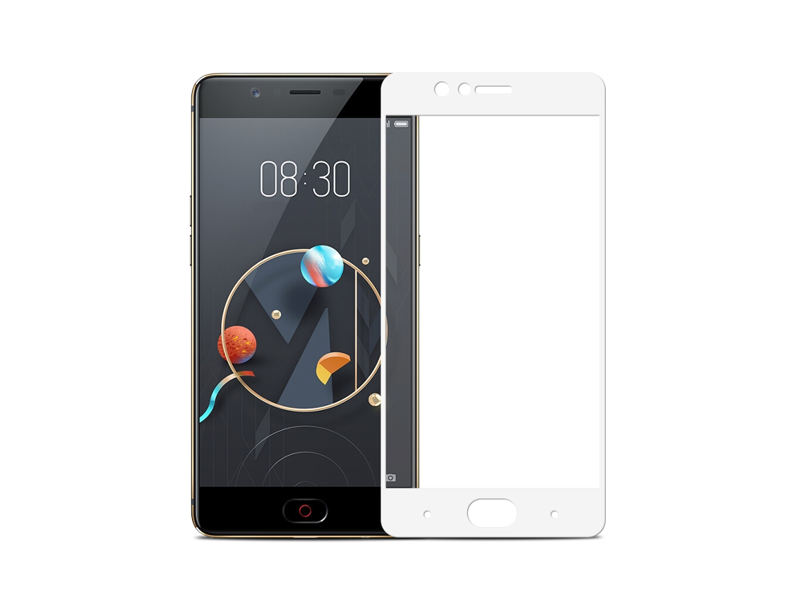 Película De Vidrio Templado (9h 2.6d Hd) Para Funda Protectora Blanca Zte M2/m2 Lite