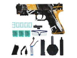 Pistola De Gel Eléctrica Automática Para Personas Mayores De 14 Años, Color Amarillo Grafito, 30.000 Perlas De Agua.