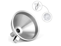 Embudo de cocina de acero inoxidable con filtro colador de acero inoxidable y colador de alimentos de 5" con 200 mallas para transferir líquidos.