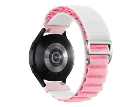 Correa de nailon 22mm ajustable para Realme Watch 3/Huami Amazfti GTR 4/GTR 4 Pro - blanco/rosa