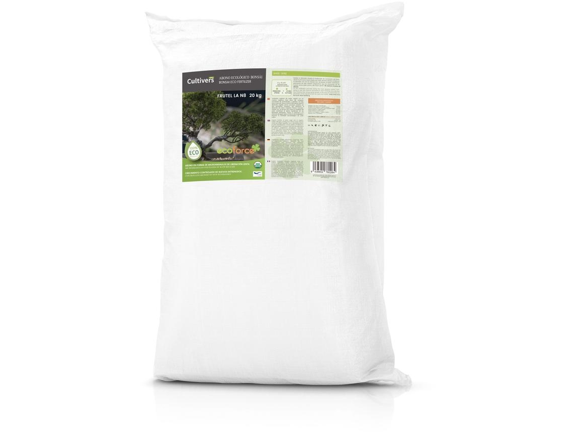 CULTIVERS Abono Bonsái Ecológico 20 kg 100% Orgánico y Natural, Granulado de Liberación Lenta con NPK 8-1-5+74% M.O y Ác. Húmicos