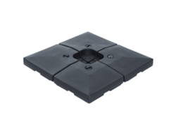 VPMKP - Conjunto Outsunny de 4 bases cuadradas con peso para sombrilla de brazo lateral, 51x51x12 cm, PE, agua 80 kg/arena 120 kg, negro