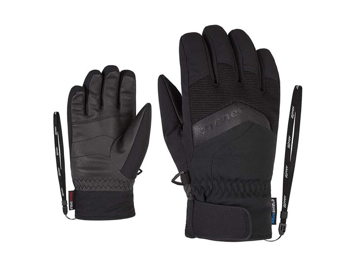 Guantes para Esquí ZIENER (Niño Unisex - Negro - Talla 5)