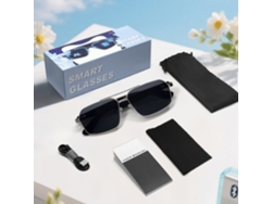 Gafas inteligentes Chrui GT31, control remoto de voz para música, bisagra de resorte de metal (gris)