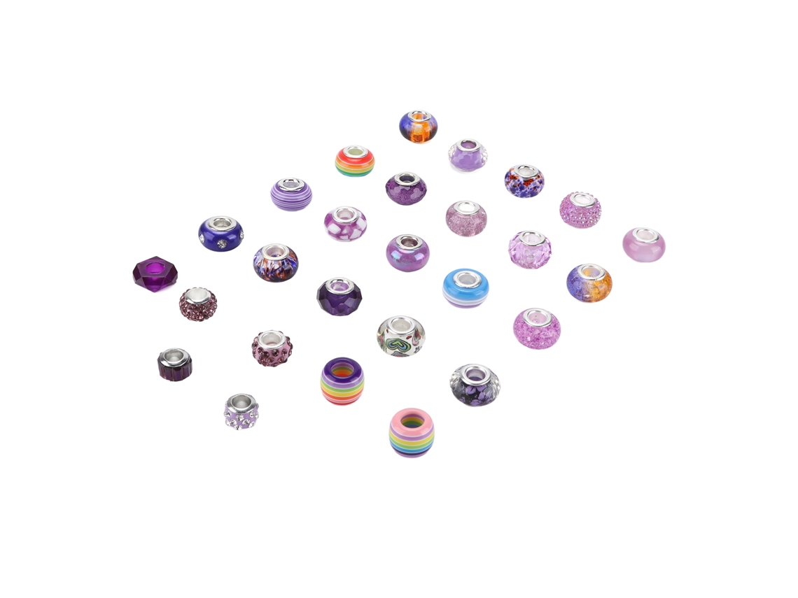 27 Piezas De Cuentas De Agujero Grande De 5 Mm, Estilos Surtidos Para La Elaboración De Pulseras Y Collares Diy.