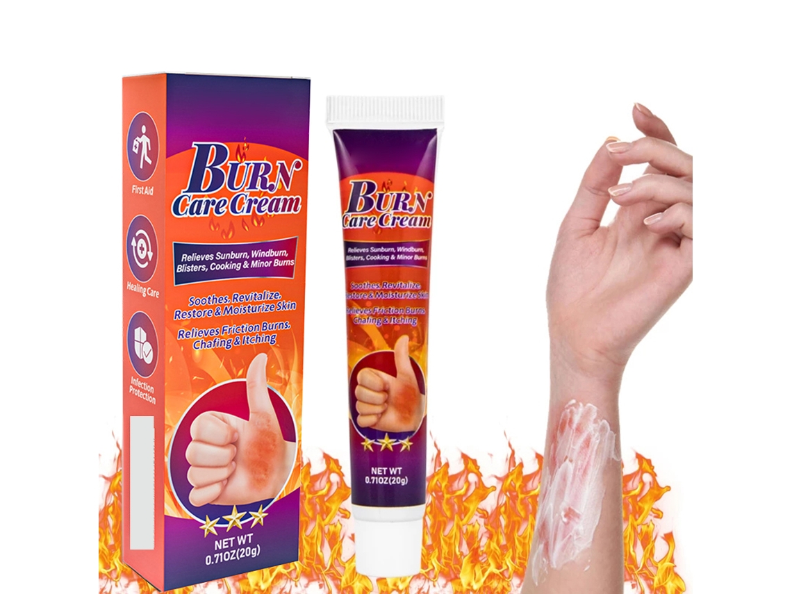 Crema para quemaduras que alivia el dolor y previene cicatrices