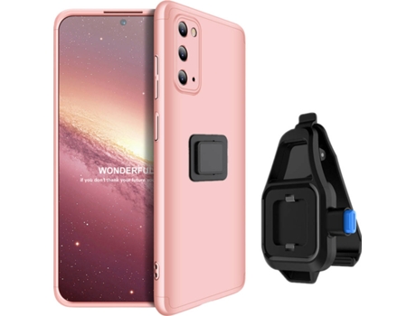 Kit Funda y Soporte Samsung S21 FE Slim Armor 360 Rosa