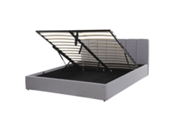 Cama con somier BELIANI Dreux de Poliéster Gris 171x214x90