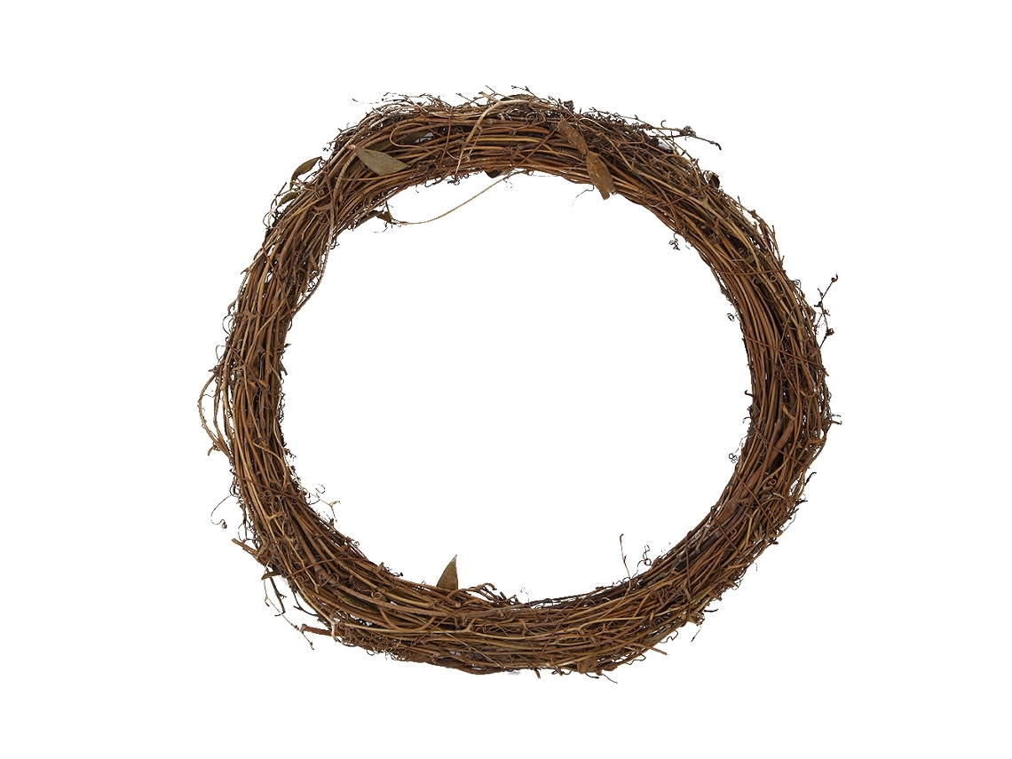 Corona de caña para decoración de jardín DIY de 30 cm para fiestas