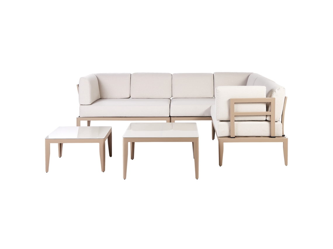 Conjunto de Exterior Modular BELIANI Rima Iii de Alumínio Creme 240X190X85