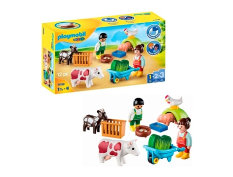 PLAYMOBIL 1 2 3 Diversion En La Granja (Edad Mínima Recomendada: 18 meses años - 12 Piezas)