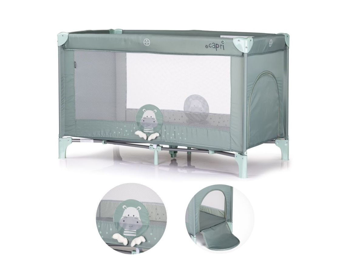 Cuna de viaje Capri By Chipolino Hippo Verde