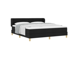 Maison Exclusive - Cama Tipo Box Spring Con Colchón Negro 180 X 200 Cm Tela