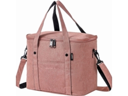 Juego de bolsas de almuerzo acolchadas reutilizables unisex grandes con correa para el hombro MDUG (rosa)