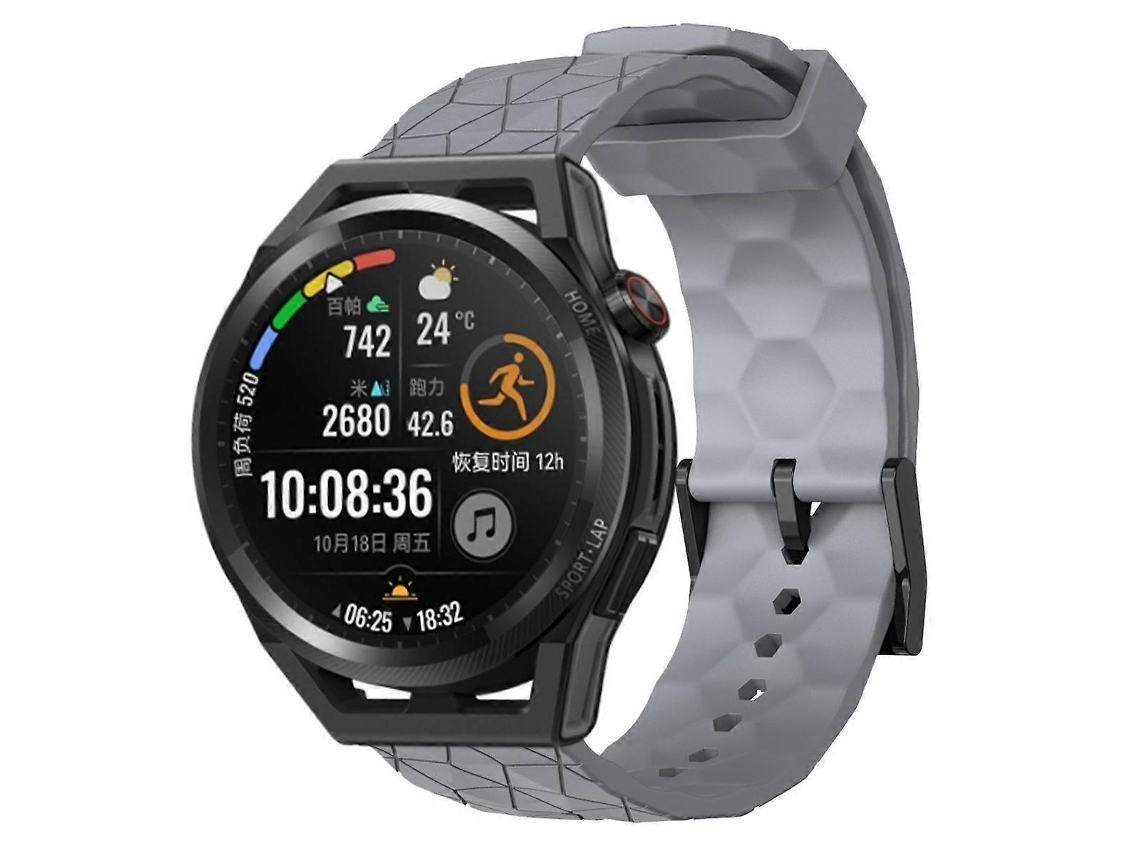 Pulsera de silicona de color liso con estampado de fútbol para Huawei Watch GT Runner de 22 mm