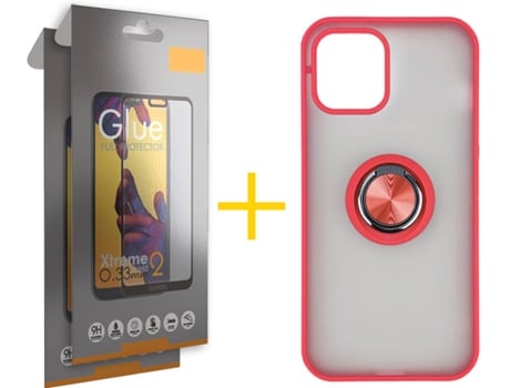 Carcasa + 2 Protectores de Pantalla para iPhone 11 Pro Max SKYHE Rojo