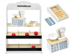 Comerciante Infantil de Madera 67 * 46,5 * 22 cm - Soporte para Vendedor de Balanza, Imitación del Día MAMABRUM