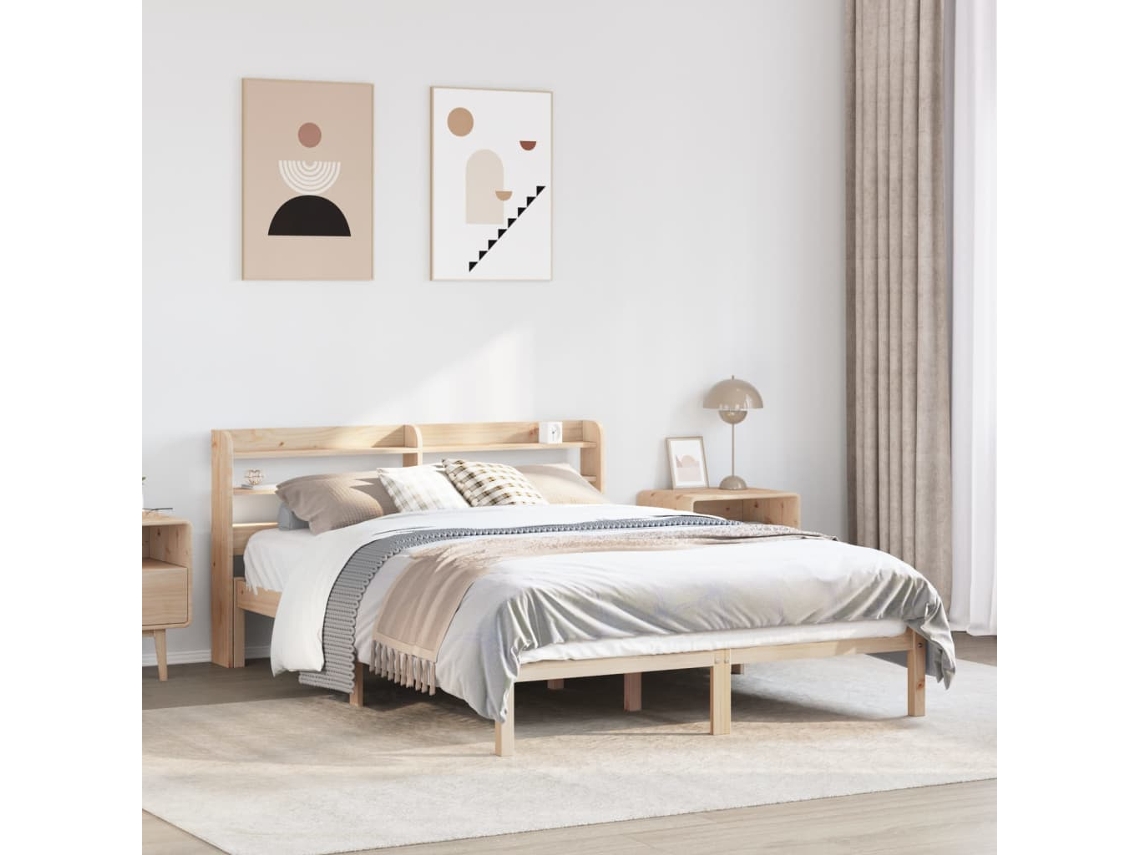Syfax™ Estructura De Cama Sin Colchón Madera De Pino Blanco 150x200 Cm