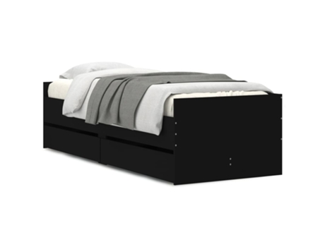 Estructura de cama con cajones VIDAXL negro (90x200 cm)