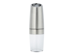 Molinillo De Pimienta Eléctrico Multifuncional Con Alimentación Por Gravedad, Acero Inoxidable, Color Plata.